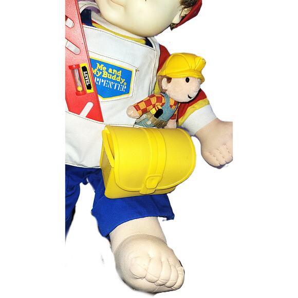 22" VNTG 80s Me & My Buddy Carpenter Has His Tools, Bear & Bob the Builder Doll - Picture 5 of 13